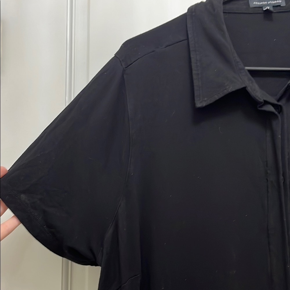 Universal Standard Collared Black Short Sleeve Button Down Top - Size 18 20 - Picture 5 of 16